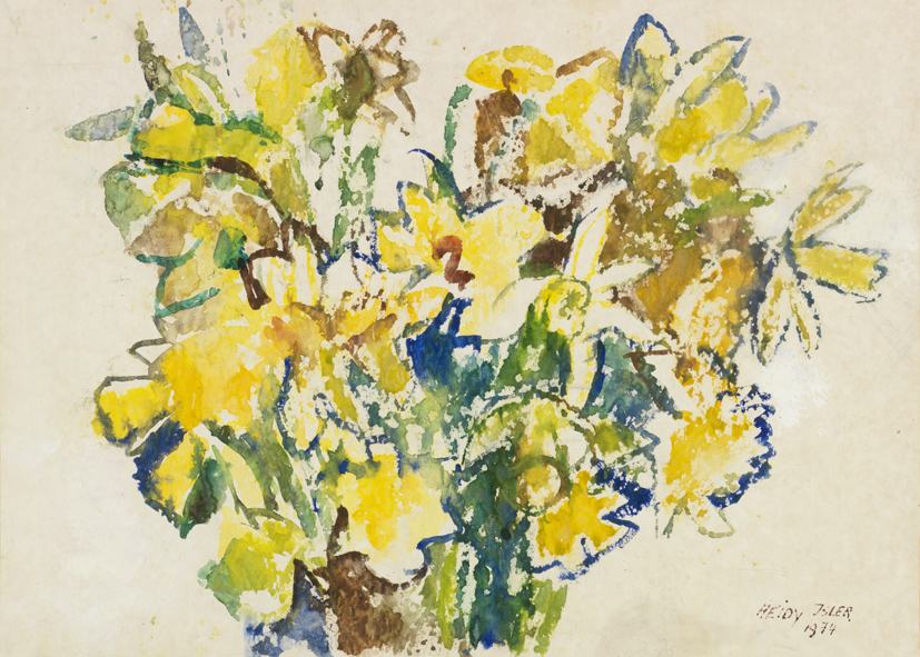 1974 - Heidy Isler - Gelber Blumenstrauss - Aquarell - 51x37 cm.jpg